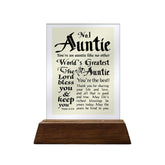 No.1 Auntie Glass Plaque